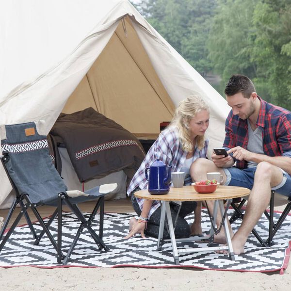 Bo-Camp Outdoor-Teppich Chill mat Lewisham 2x1,8 m M Schwarz und Wei&szlig;