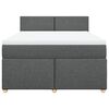 vidaXL Boxspringbett mit Matratze Dunkelgrau 140x190 cm Stoff