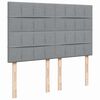 vidaXL Boxspringbett mit Matratze Hellgrau 160x200 cm Stoff