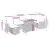vidaXL 8-tlg. Garten-Sofagarnitur mit Kissen Schwarz Poly Rattan