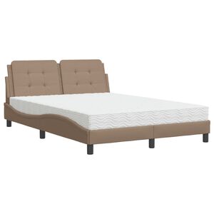 vidaXL Bettgestell ohne Matratze "Zadar" Cappuccino-Braun 120x200 cm Kunstleder