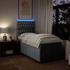 vidaXL Boxspringbett mit Matratze Hellgrau 80x200 cm Stoff