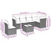 vidaXL 7-tlg. Garten-Sofagarnitur mit Kissen Hellgrau Poly Rattan