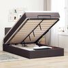 vidaXL Ottoman-Bett mit Matratze & LEDs Dunkelbraun 120x200 cm Stoff