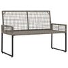 vidaXL Bank Outdoor mit Kissen Grau und Marine 118 x 55 x 82 cm