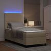 vidaXL LED Boxspringbett Hellgrau und Wei&szlig; 90 x 190 cm Cordstoff