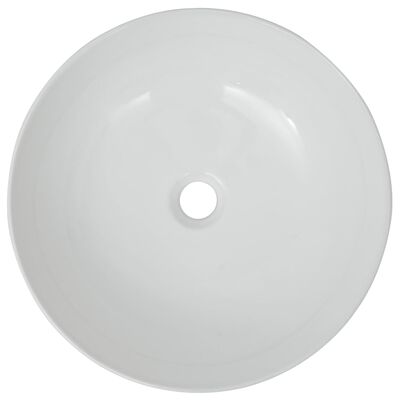vidaXL Waschbecken Rund Keramik Weiß 41,5 x 13,5 cm
