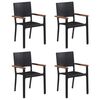 vidaXL 5-tlg. Garten-Essgruppe Poly Rattan Schwarz