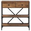 vidaXL Konsolentisch mit Schubladen Braun 100 x 34,5 x 75 cm Holz