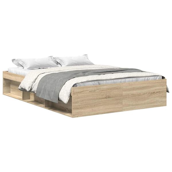 vidaXL Bettgestell Sonoma-Eiche 150x200 cm