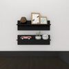 vidaXL Wandregale 2 Stk. Hochglanz-Schwarz 60x11,5x18 cm Holzwerkstoff