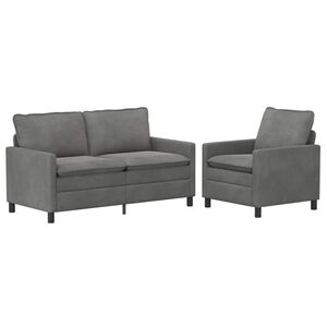 vidaXL Sofa Set 2 stk. Dunkelgrau Samt