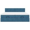 vidaXL Ottoman-Bett mit Matratzen & LEDs Dunkelblau 160x200 cm Samt