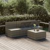 vidaXL 4-tlg. Garten-Lounge-Set mit Kissen Grau Poly Rattan