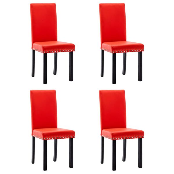vidaXL Esszimmerst&uuml;hle 4 Stk. Rot PVC