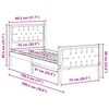 vidaXL Bettrahmen Dunkelgrau 75 x 190 cm Massives Kiefernholz