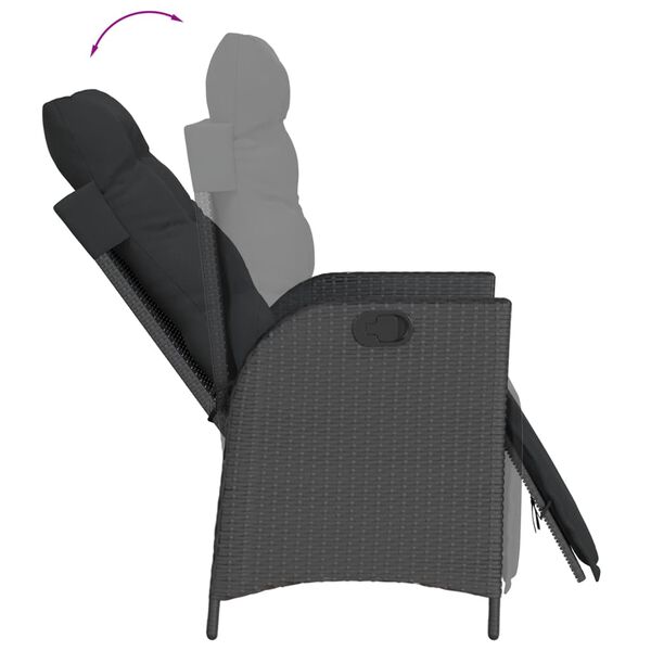 vidaXL 5-tlg. Garten-Essgruppe mit Kissen Schwarz Poly Rattan
