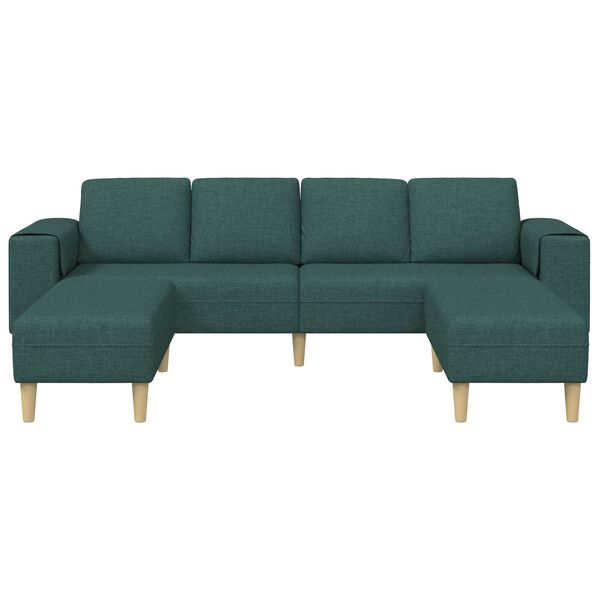 vidaXL Wohnzimmer Couch 3 pcs Dunkelgr&uuml;n Polyester