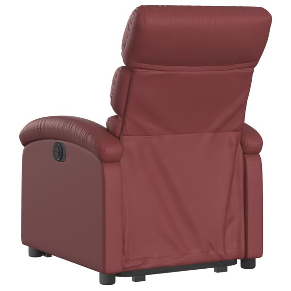 vidaXL Relaxsessel mit Aufstehhilfe Elektrisch Weinrot Kunstleder