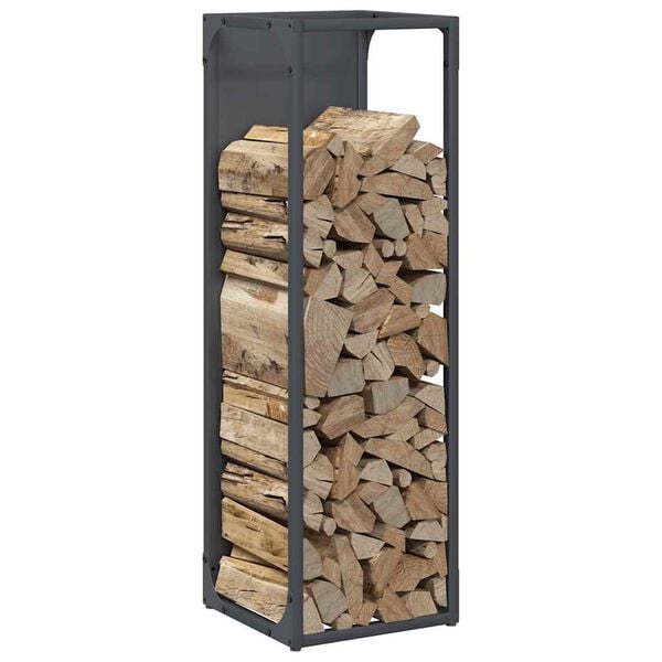 vidaXL Brennholzregal Anthrazit 25x25x80 cm Kaltgewalzter Stahl