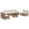 vidaXL Gartensofa-set 9 pcs Beige Poly-Rattan