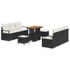 vidaXL Garten-Sofa-Set mit Speicher 9 pcs Schwarz Poly Rattan