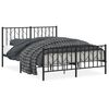 vidaXL Bettgestell mit Kopf- und Fu&szlig;teil Metall Schwarz 140x200 cm