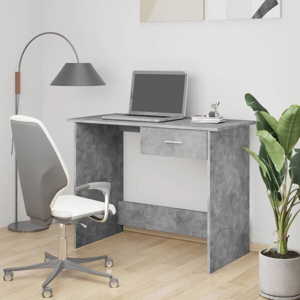 vidaXL Schreibtisch Betongrau 100&times;50&times;76 cm Holzwerkstoff