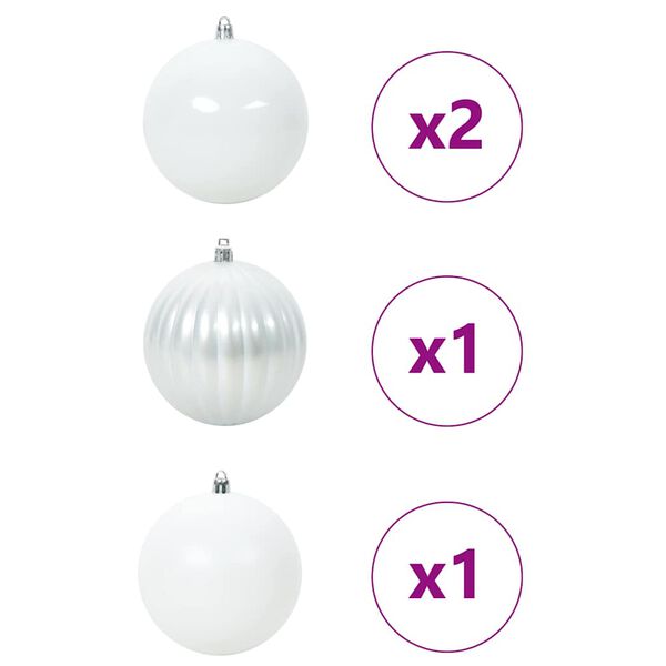 vidaXL Weihnachtsbaumkugelset XXL 4 pcs Wei&szlig; Kunststoff