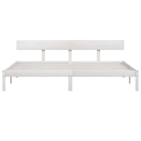 vidaXL Massivholzbett Wei&szlig; Kiefer 200x200 cm