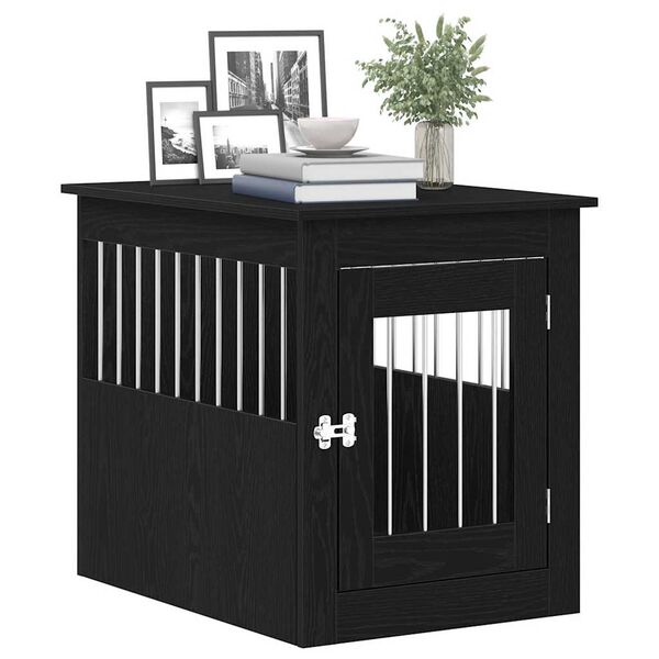 vidaXL Hundebox-M&ouml;bel Schwarze Eiche 55 x 75 x 65 cm Holzwerkstoff