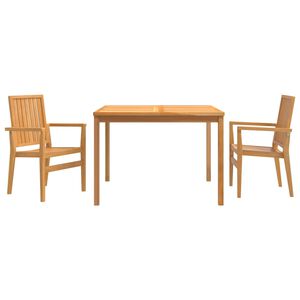 vidaXL 3-tlg. Garten-Essgruppe Massivholz Teak