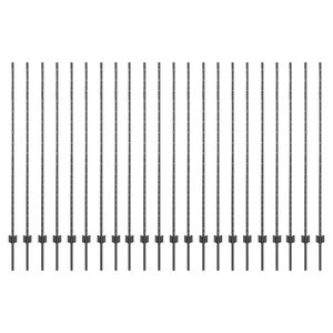 vidaXL Eingebetteter Zaunpfosten 22 Stk. Grau 200 cm