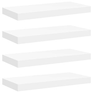 vidaXL Schwebende Wandregale 4 Stk. Wei&szlig; 50x23x3,8cm MDF