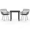 vidaXL 3-tlg. Garten-Essgruppe Schwarz Poly Rattan