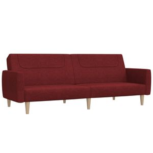 vidaXL Schlafsofa 2-Sitzer Weinrot Stoff