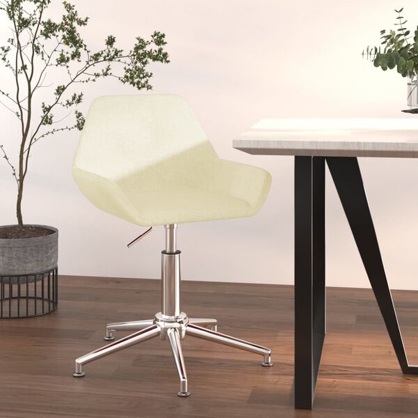 vidaXL B&uuml;rostuhl Drehbar Creme Stoff