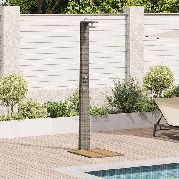 vidaXL Garten Dusche Grau 60 x 80 x 214 cm Poly Rattan