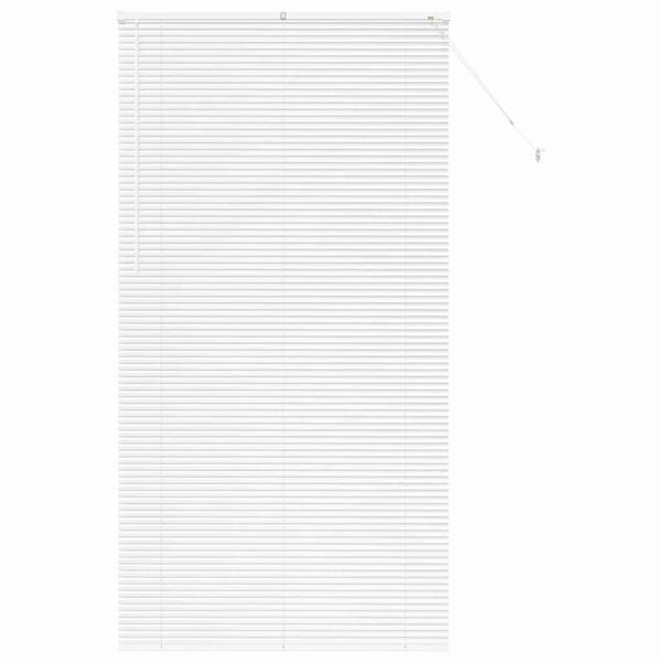 vidaXL Fensterjalousie mit Vorh&auml;ngen Wei&szlig; Aluminium