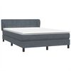 vidaXL Boxspringbett mit Matratze Dunkelgrau 140x210 cm Samt