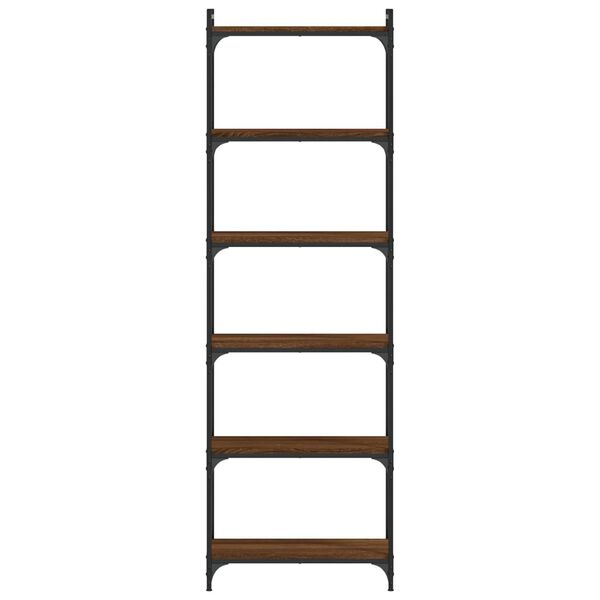 vidaXL B&uuml;cherregal 6 B&ouml;den Braun Eiche-Optik 60x30x188cm Holzwerkstoff
