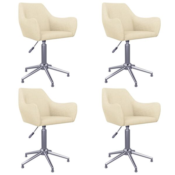vidaXL Esszimmerst&uuml;hle 4 Stk. Drehbar Creme Stoff