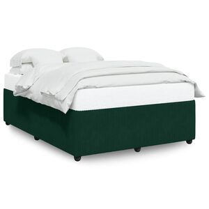 vidaXL Bettgestell ohne Matratze Dunkelgr&uuml;n 160x200 cm Samt