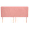 vidaXL Kopfteil mit Ohren Rosa 203x23x118/128 cm Samt