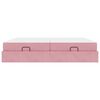 vidaXL Bettgestell mit Matratze mit Matratze 2 pcs Rosa Samt