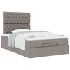 vidaXL Ottoman-Bett mit Matratze Taupe 120x200 cm Stoff