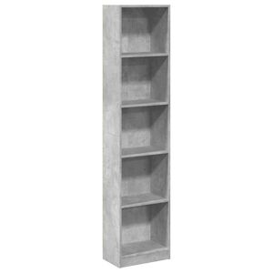 vidaXL B&uuml;cherregal Betongrau 40x24x176 cm Holzwerkstoff