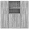 vidaXL 3-tlg. K&uuml;chenschrank-Set Grau Sonoma Holzwerkstoff