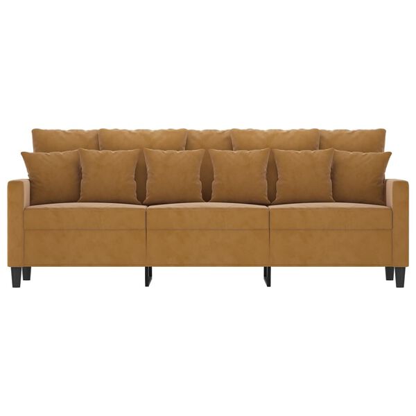 vidaXL 3-Sitzer-Sofa Braun 180 cm Samt