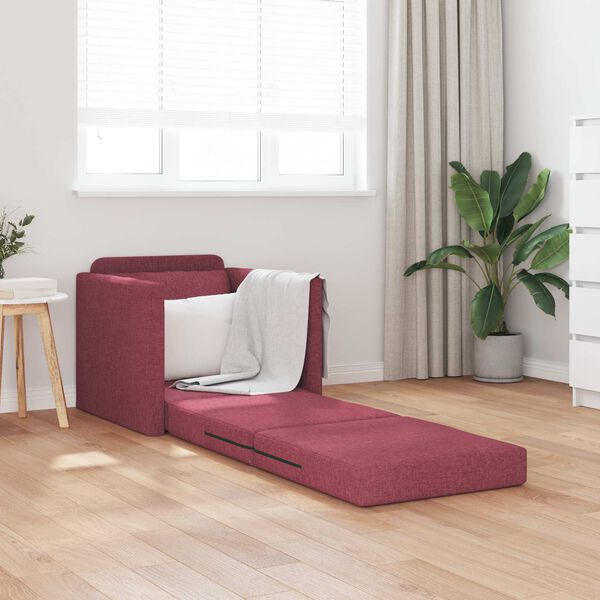 vidaXL Schlafsofa 60cm Weinrot Stoff